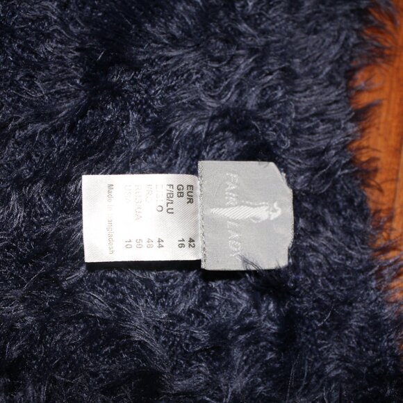 Fair Lady Vintage Mohair Sweater Cardigan V-Neck Blue Jewel Button US 10 BOHO - Picture 12 of 16